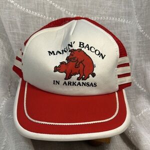 Vitage Making Bacon Arkansas collectable trucker hat baseball cap